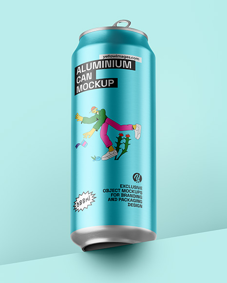 Textured Aluminium Drink Can Mockup - Beer can mockup