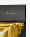 Box With Metallic Sachets Mockup