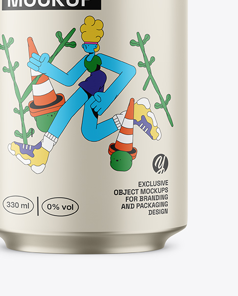 330ml Matte Aluminium Drink Can Mockup