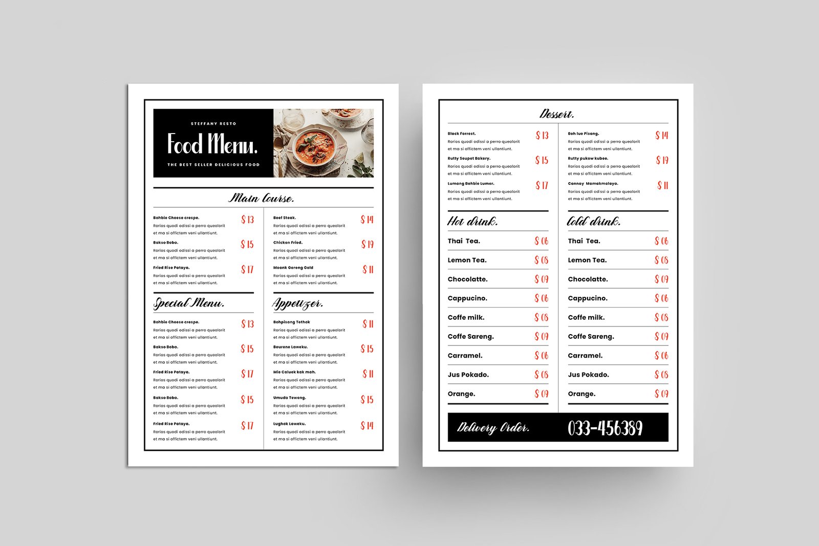 Restaurant Menu Template