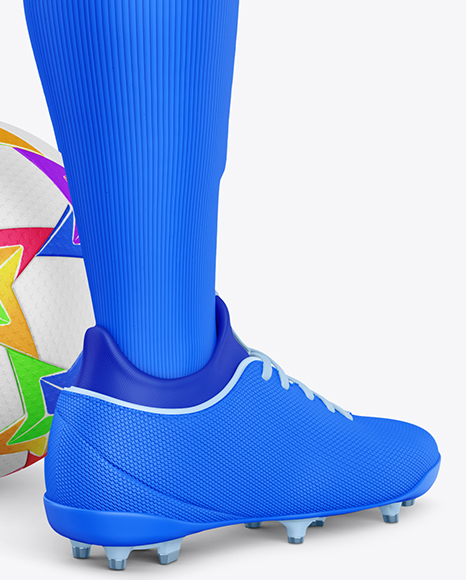 Training Short Sleeve Full Soccer Kit Mockup – Back Half Side View