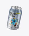 330ml Aluminium Can With Water Drops Mockup