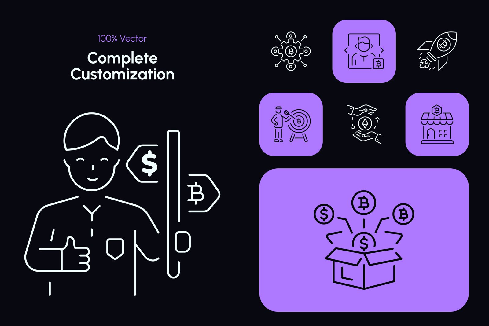 Crypto Icon Art Set
