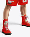 Man Wearing Boxing Kit with Jersey and Shorts Mockup