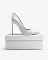 Glossy Stiletto on Shoe Box Mockup