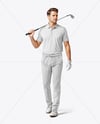Man Wearing Golf Shirt and Chinos Mockup
