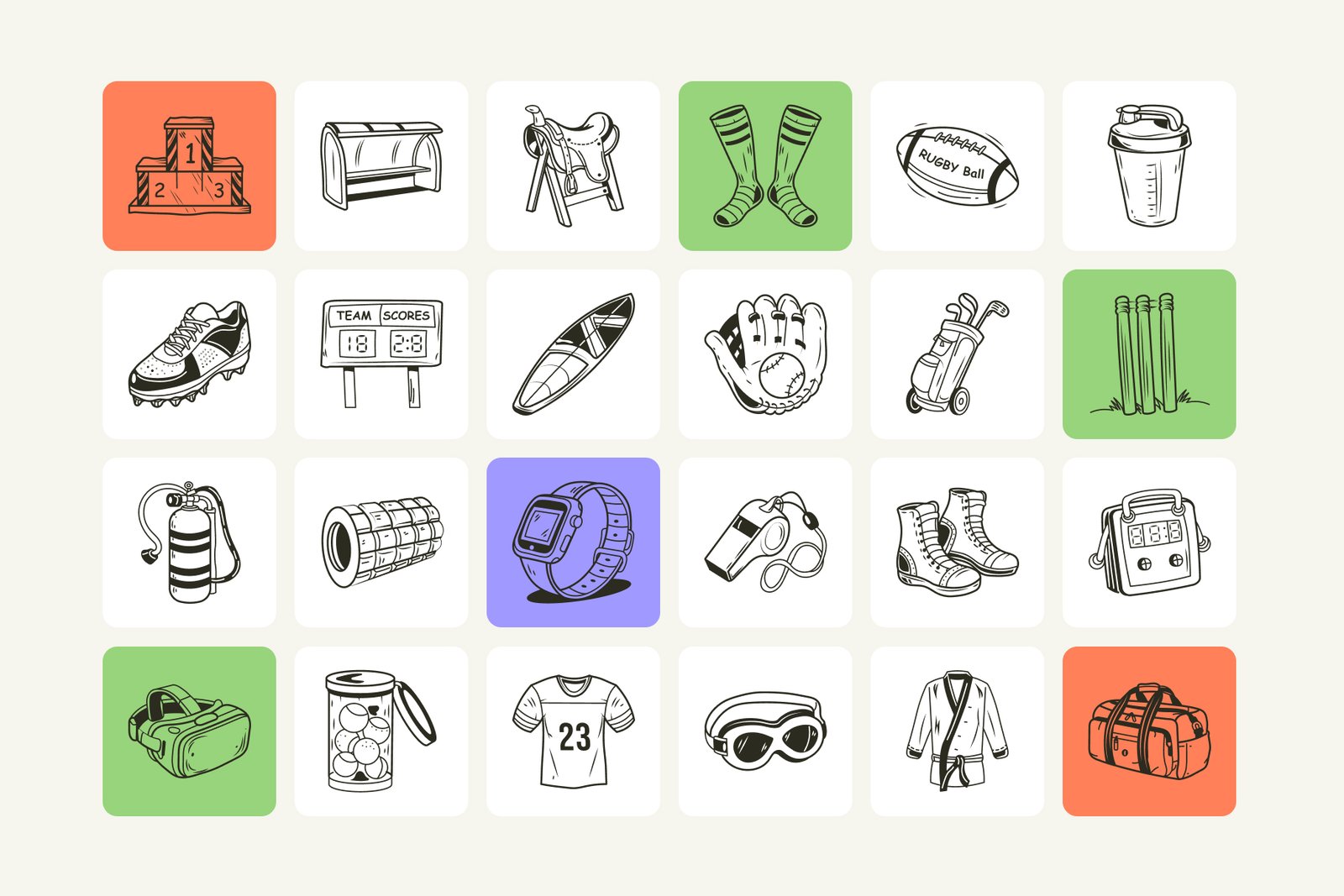 Sports Doodle Icons