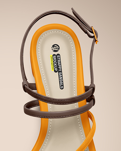 Pair of Women's Strappy Sandals Mockup