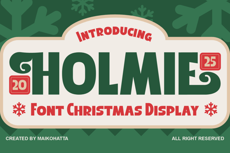 Holmie – Christmas Display Font - Graphic Design Assets