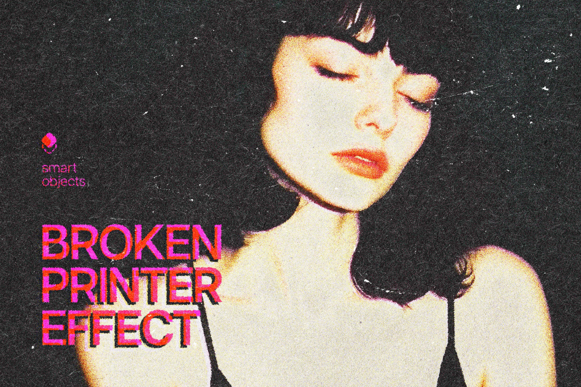 Grunge Broken Printer Photo Effect
