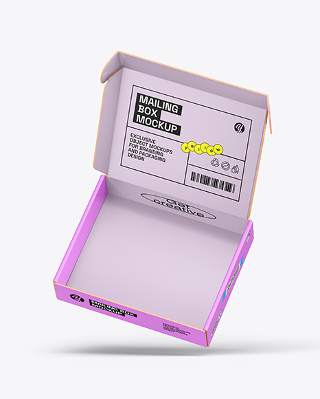Opened Paper Mailing Box Mockup