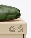 Pair of Leather Ballet Flats on Shoe Box Mockup
