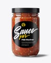 Clear Glass Jar with Salsa Sauce Mockup