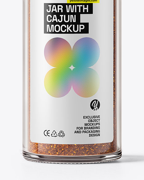 Glass Jar with Cajun Seasoning Mockup