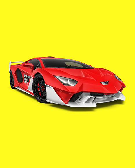 Sport Car Mockup - Front Half Side View
