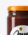 Clear Glass Jar with Fig Jam Mockup