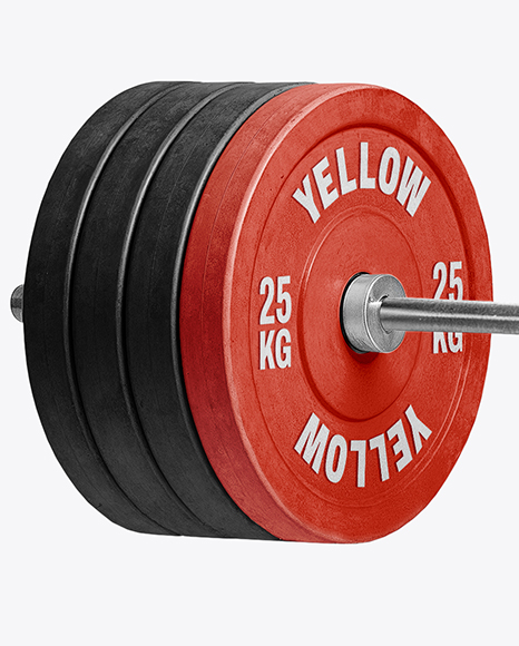 Powerlifter Wearing Janitor Uniform and Cap with Barbell Mockup