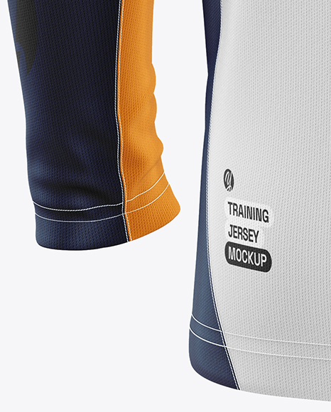 Training Short Sleeve Jersey Mockup - Back Half Side View