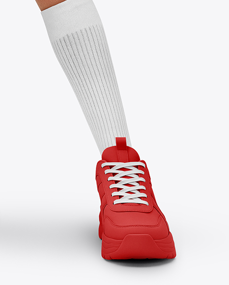 Woman Wearing Sleeveless Shirt and Jean Shorts with Skateboard Mockup