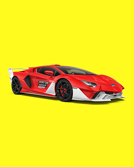 Sport Car Mockup - Front Half Side View