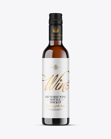 Amber Glass White Wine Bottle Mockup - Packaging mockups
