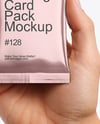 Metallic Trading Card Pack in a Hand Mockup
