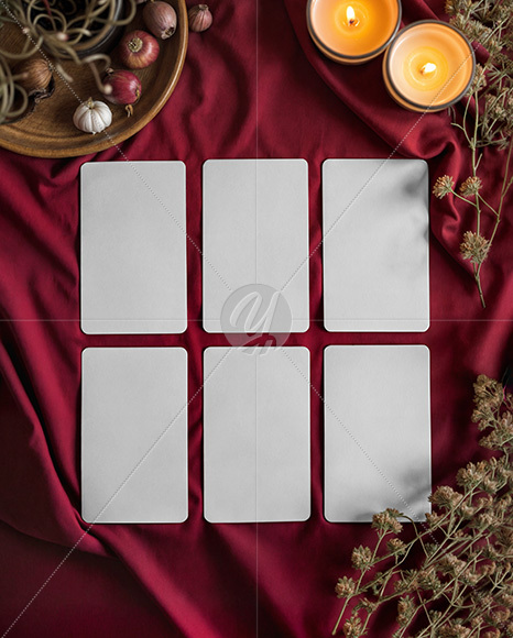 Six Cards on a Table Mockup