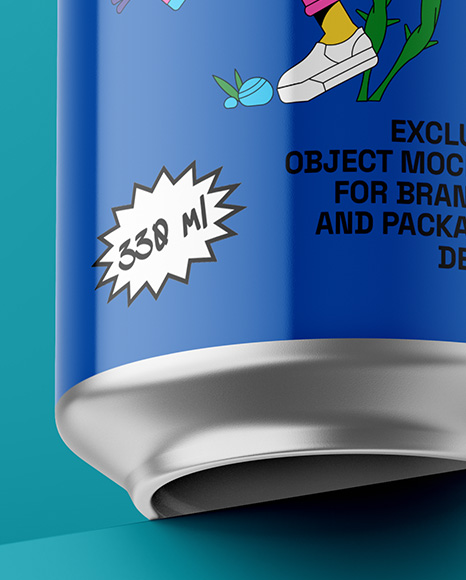 Aluminium Can With Glossy Finish Mockup