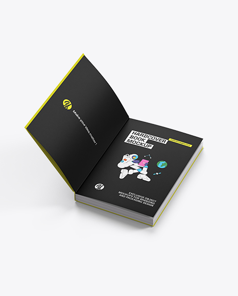 Opened Hardcover Book Mockup