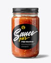 Clear Glass Jar with Salsa Sauce Mockup