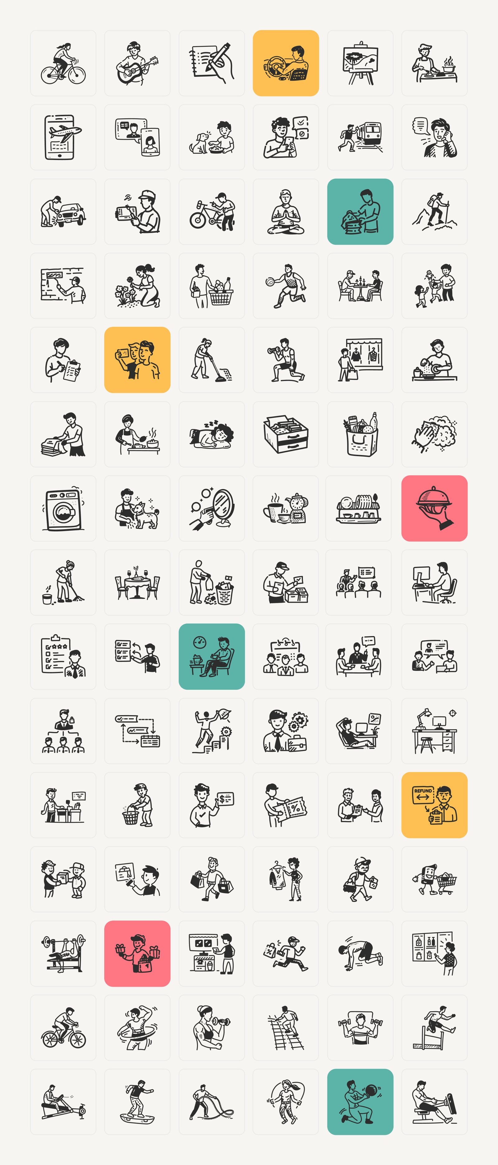 Daily Lifestyle Icon Set