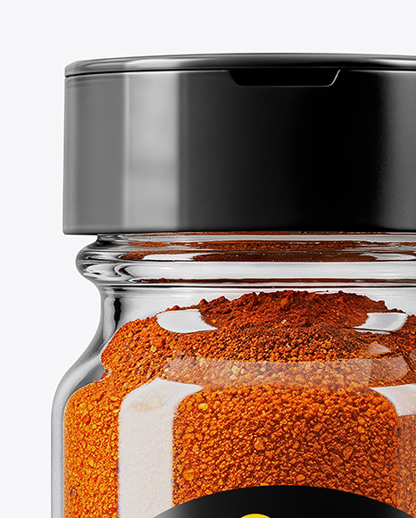 Clear Glass Jar with Cayenne Pepper Mockup