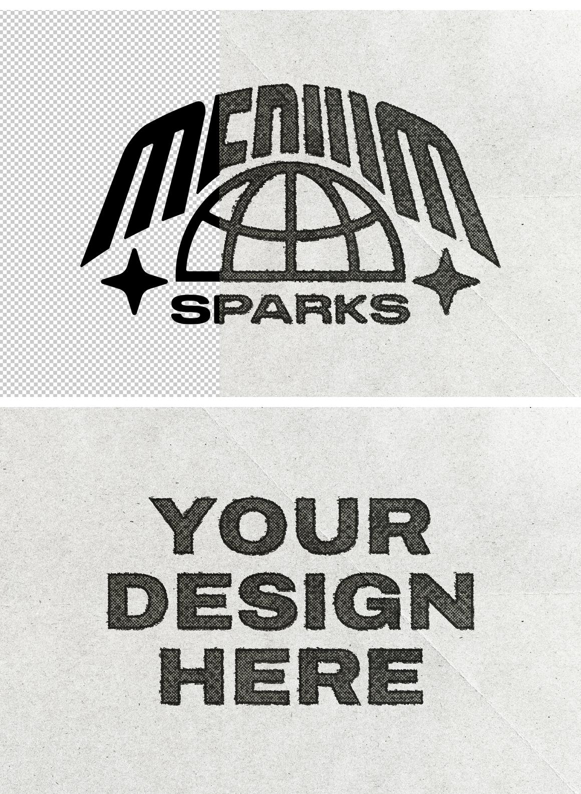 Halftone Print Text &amp; Logo Effect
