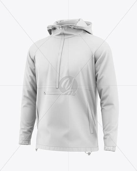 Men's Anorak Windbreaker Jacket Mockup - Half Side View