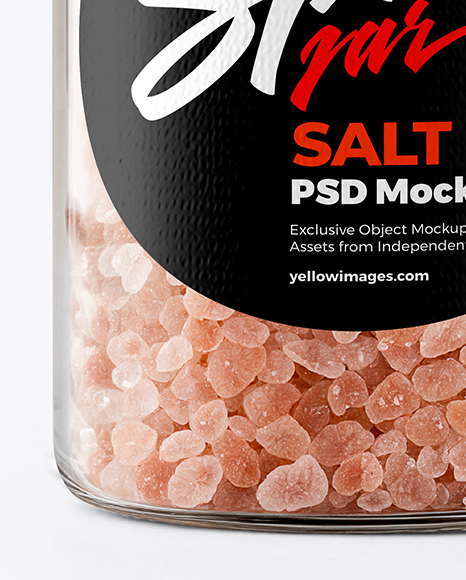 Plastic Jar with Pink Salt Mockup