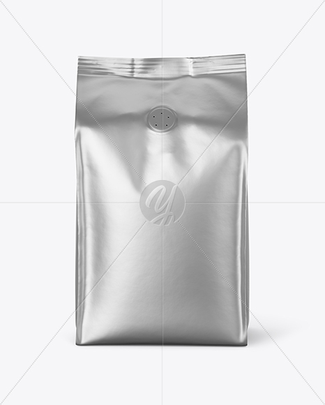Metallic Coffee Bag with Valve Mockup