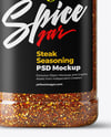 Plastic Jumbo Jar with Steak Seasoning Mockup