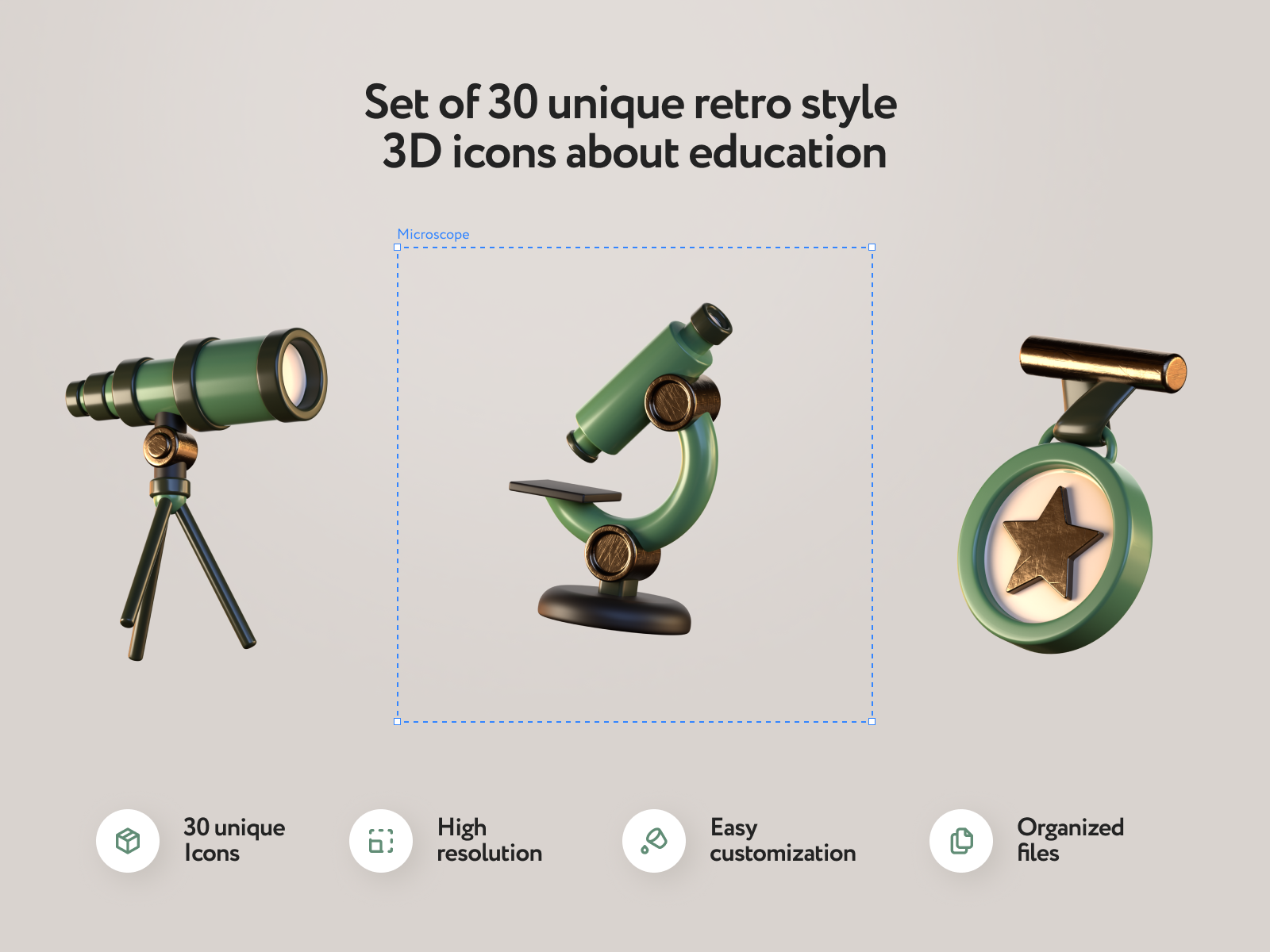 Retsy Education 3D Icons