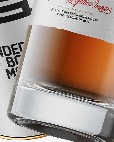 Tall Whiskey Bottle with Tube Mockup