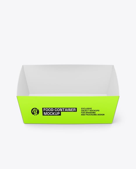 Paper Food Box with Glossy Plastic Lid Mockup