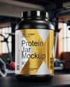 Black Protein Jar Mockup