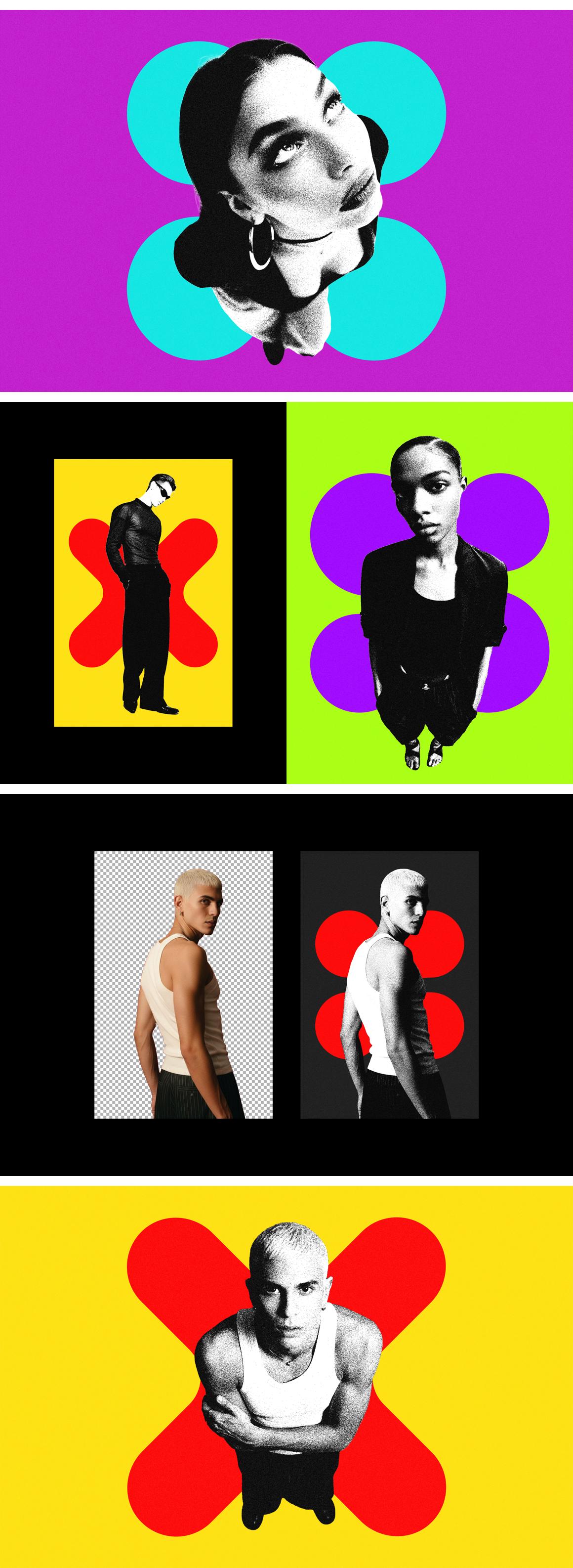 Grain Risograph Shapes Photo Effect