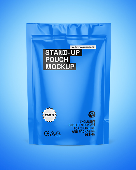 Glossy Stand Up Pouch Mockup