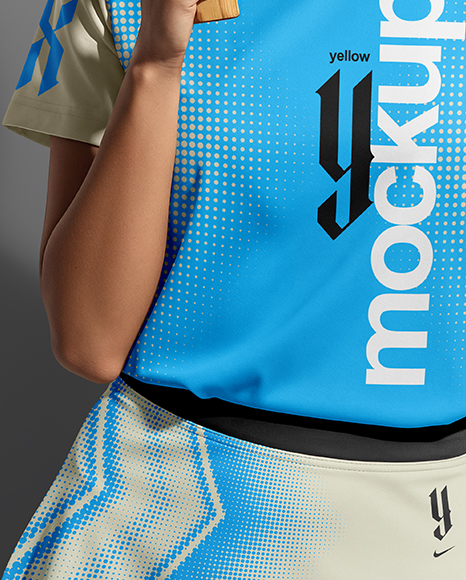 Asian Woman Wearing Table Tennis Jersey Mockup