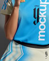 Asian Woman Wearing Table Tennis Jersey Mockup