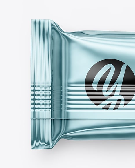 Glossy Metallic Snack Package Mockup