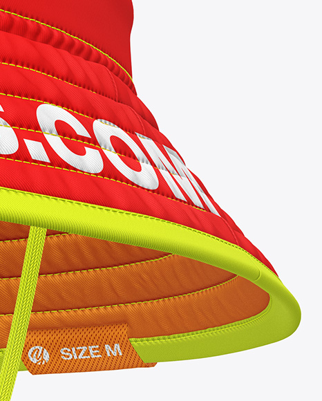 Twill Bucket Hat Mockup - Front Half Side View