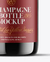 Amber Glass Champagne Bottle Mockup