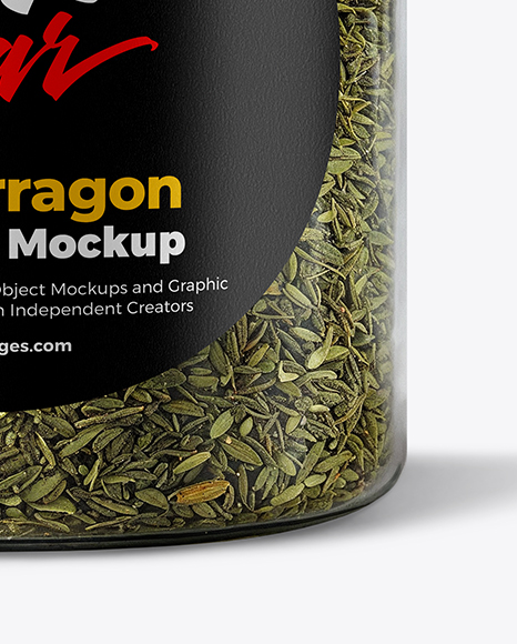 Plastic Jar with Dried Tarragon Mockup