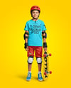 Boy in Protective Gear with Skateboard Mockup